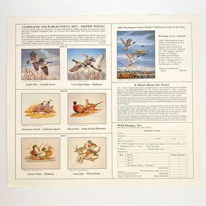 1980s Birds Info Order Form Wild Images Bob Kothenbeutel Artist Limited Editions